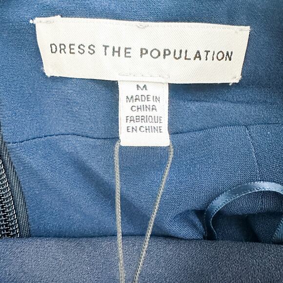 NWT Dress The Population Camden Halter Maxi Dress Navy Size M Formal Old Money‎ - Picture 11 of 12